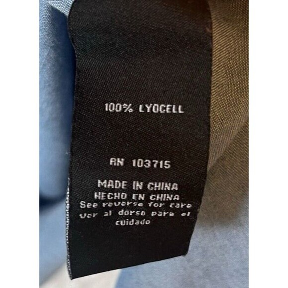 Zac & Rachel Shirt Blouse Top 2X Denim Roll Tab Sleeves Lyocell‎ Chambray - Picture 3 of 5